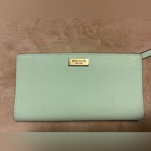 Kate Spade Light Green Wallet with Gold Accent